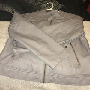 Grey leather jacket